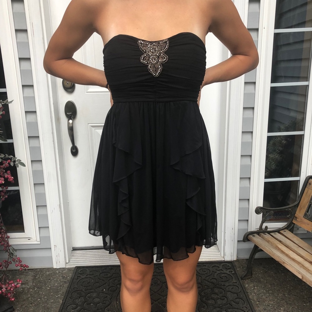 Black Strapless Short Dress